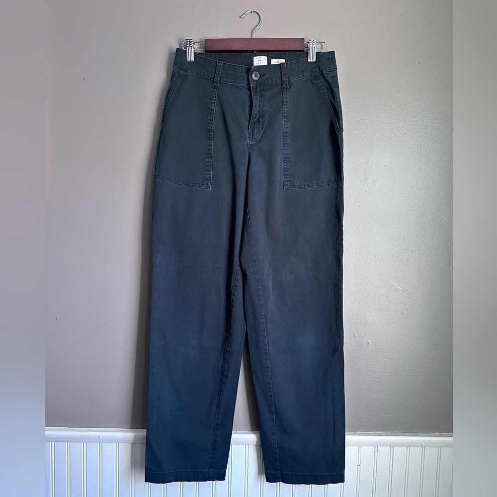 A New Day High Rise Straight Leg Chino Pants Women’s Size 4 Blue Trousers